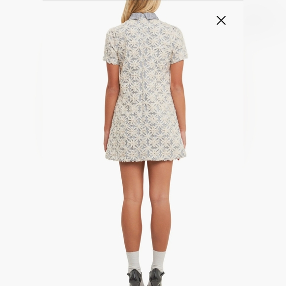 English Factory Premium Ribbon Embroidery Collared Dress | L | Off White - Picture 2 of 8